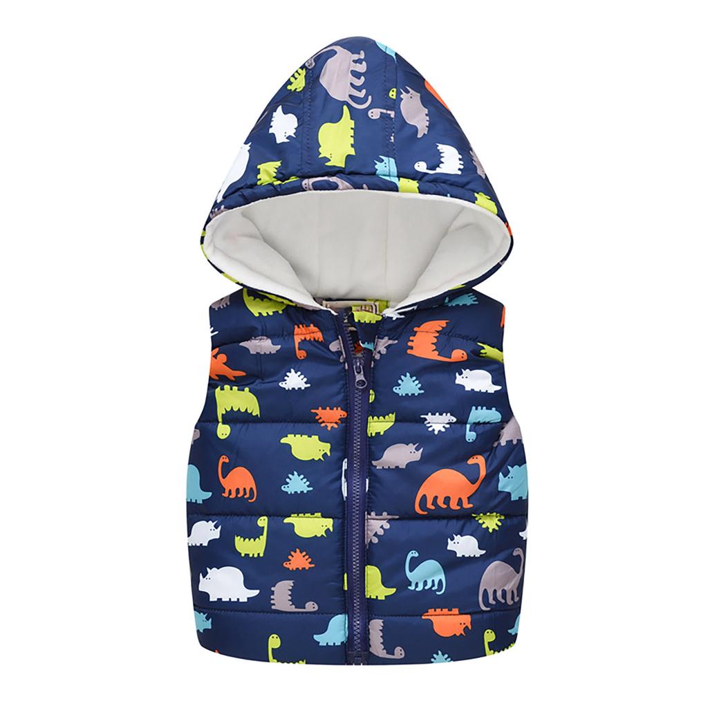 Toddler Baby Girls Winter Cartoon Windproof Coat Hooded Warm Outwear Waistcoat