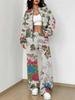 Retro Flower Explosion Autumn and Winter New European and American Women's Clothing Small Daisy Printing Suit Women
