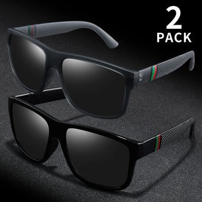 2 sztuki Okulary przeciwsłoneczne Markowe Designerskie Vintage Okulary przeciwsłoneczne Męskie Modne Okulary do jazdy Okulary