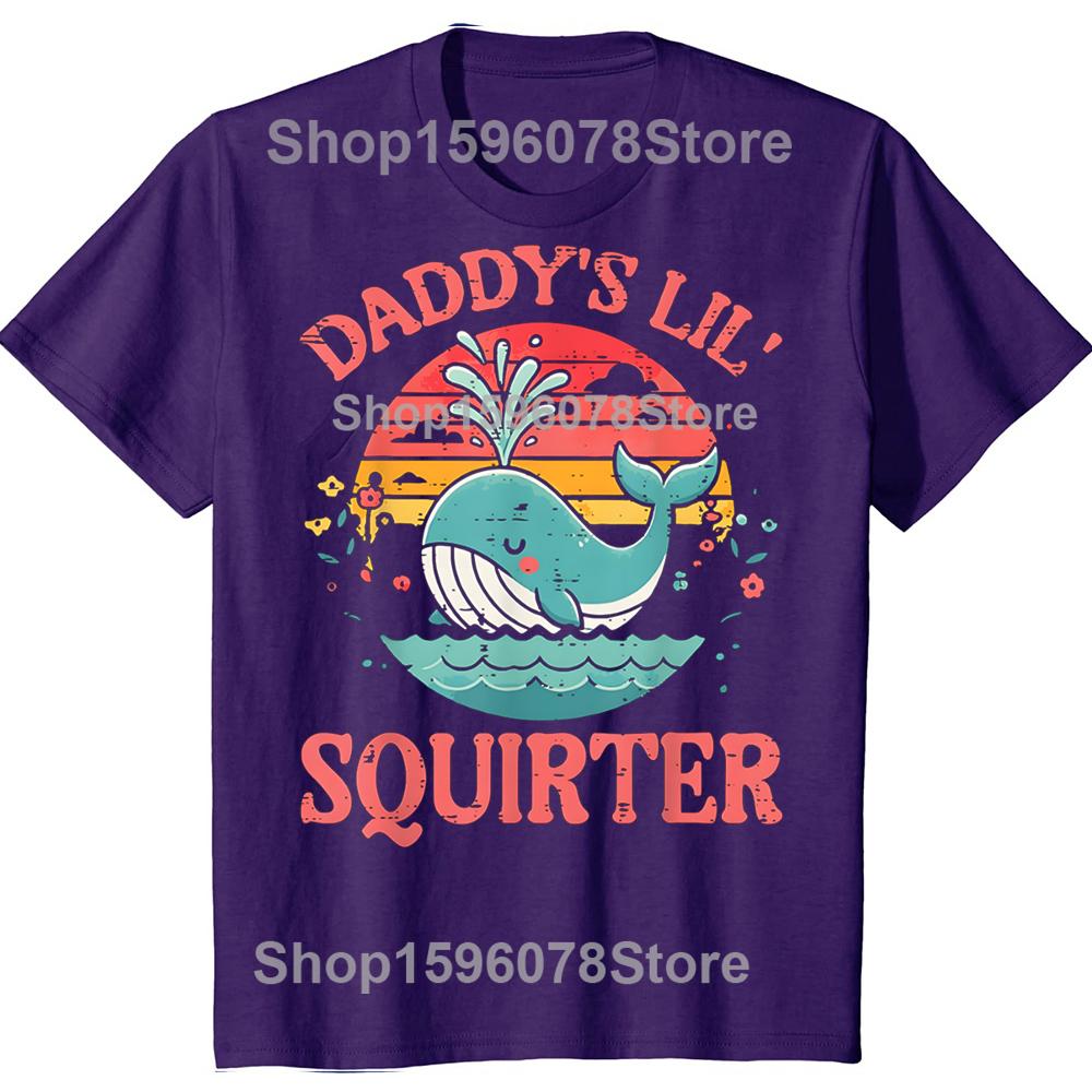 

Daddys Little Whale Funny Inappropriate Adult Humor T-Shirt Men Fashion T Shirt Cotton Short Sleeve Oversized Loose T-shirt Tops 4XL