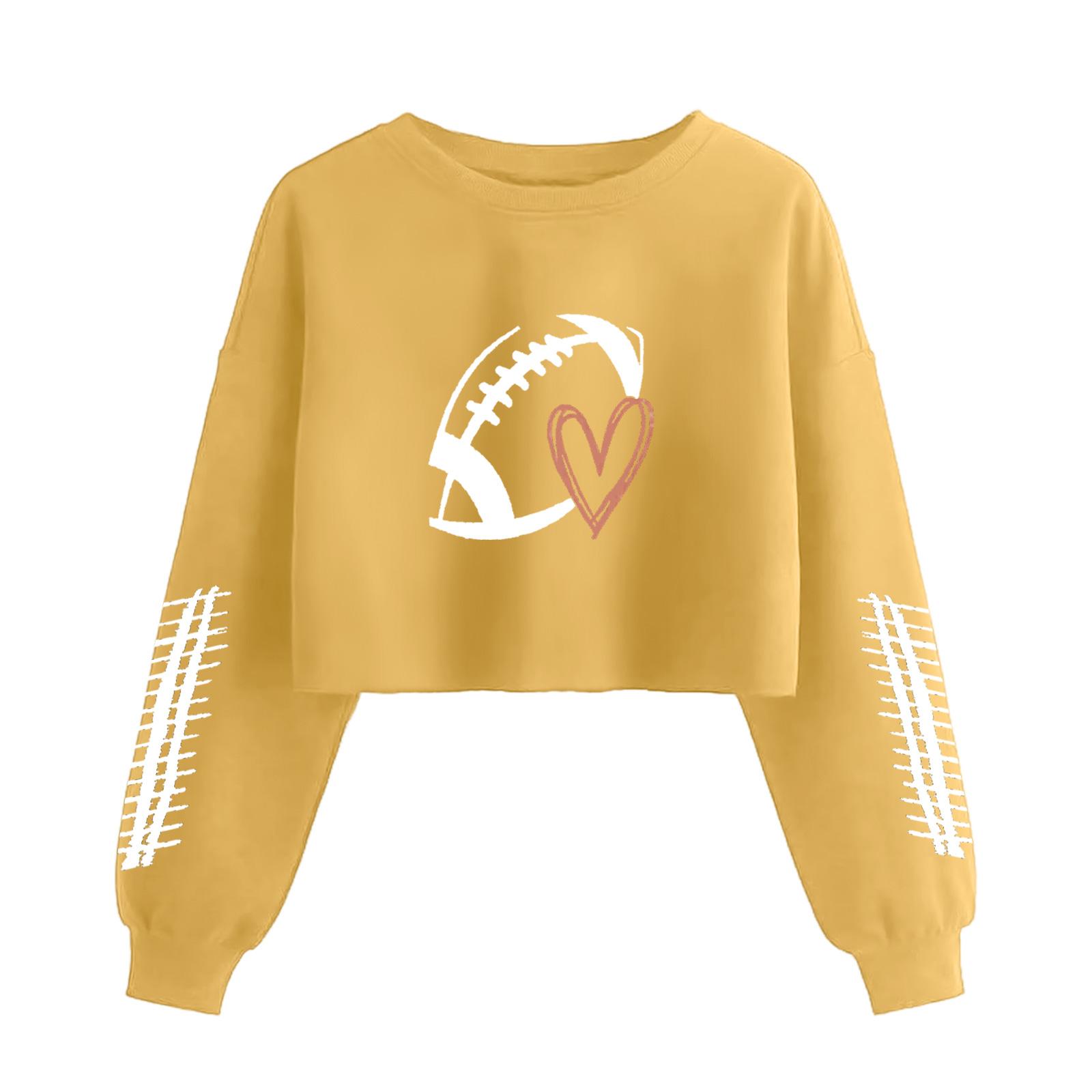 

Женский модный пуловер с длинным рукавом и принтом в стиле ретро, открывающий живот XL жёлтый