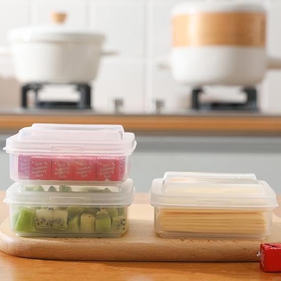 Vikbar smör- och ostförvaringsbehållare med silikontätning Fyrkantig plastlåda Utrymmesbesparande Färskhållande Organizer för köksskåp