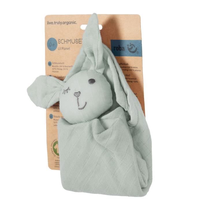 Doudou Lapin Bio Lil Planet - ROBA - 40 x 40 cm - Vert
