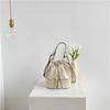 Portable Canvas Bag Niche Splicing Design Shoulder Messenger Bag Fashion Versatile Drawstring Bucket Bag Women