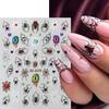 Xiaomi 2pcs Glitter Spider Nail Art Stickers Halloween Spider Web Gothic Holographic Nail Decals Adhesive Sliders Decorations Manicure