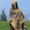 Knitted Shawl Wrap for Women Soft Warm Vintage Open Front Poncho Cape Casual Oversized Shawls Cardigan Poncho Blanket Women's Lightweight Shawl Scarf