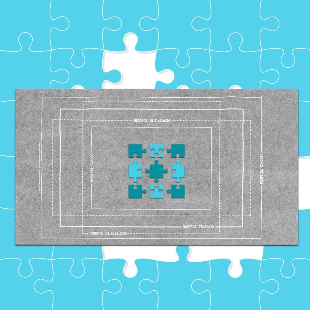 Gray Puzzle Mat Felt Cloth Puzzle Storage Mat Puzzle Accessories Puzzles Blanket Household Use