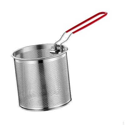 Koš na fritézu Fritování Síťka na hranolky Kulatá s rukojetí Cedník na jídlo na těstoviny