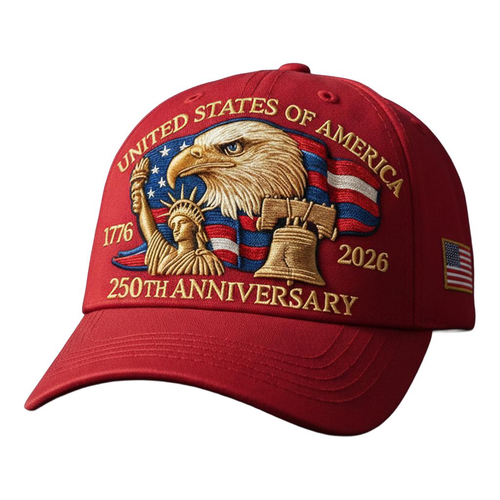 Anniversary American Hat Embroidered Craft Patriotic Theme Adjustable Comfortable Fit