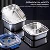 Large Capacity Stainless Steel Crisper With Handle Airtight Lid Leak-Proof Lunch Box Rectangular Fresh-Keeping Box Refrigerator