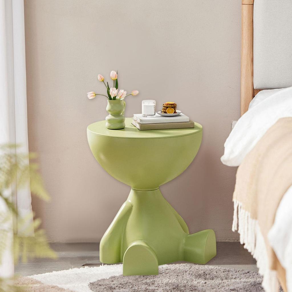 Modern Plastic Sculpture Geometric Standing Statue Cute Small Side Table Tray End Table for Living Room
