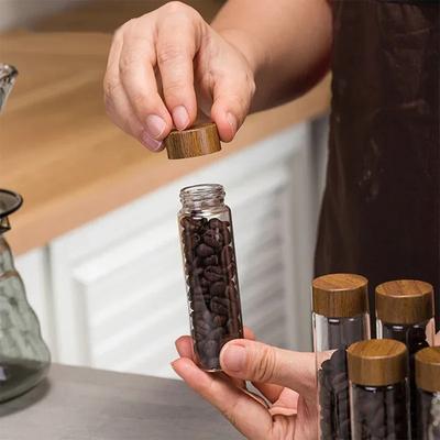 Coffee Beans Storage Container Tube Glass Display 6/12 Tubes Single Dose Coffee Accessories With Wooden Stand