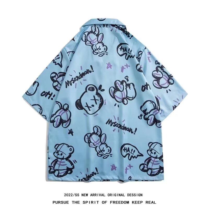 Pánská retro košile, pánský letní outfit, studentský volný střih, výklenek, neformální pánský top, svrchní oblečení, plážový top