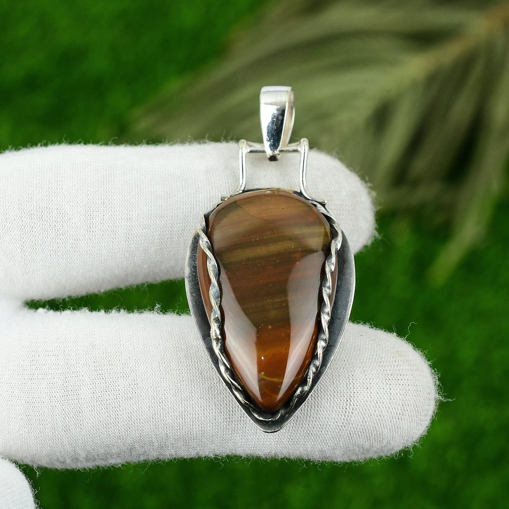 Mothers Day Sale Pear Mookaite Gemstone Unique Daughter Pendant Sterling Silver