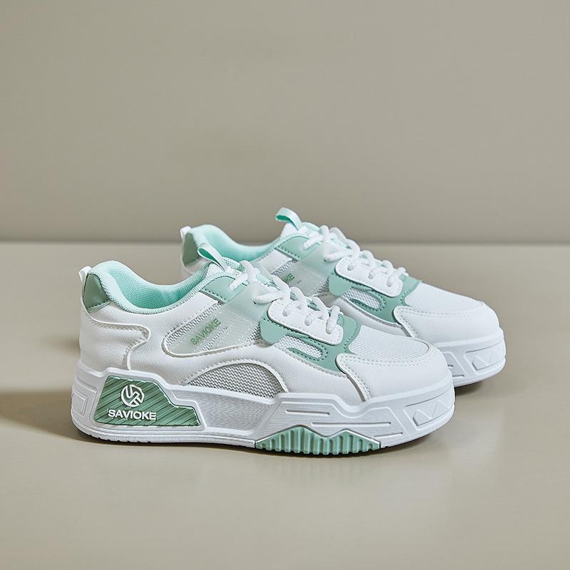 

Platform Sneakers for Women Slip On Lightweight Casual Running Walking Shoes Chunky Lace-Up PU Leather Sneaker Mesh Breathable Sport Tennis Shoes 40