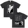 Unisex Vintage Washed Streetwear Short Sleeve T-Shirt, Men's Pure Cotton Tee with Manga Print of Future Devil from Anime Chainsaw Man