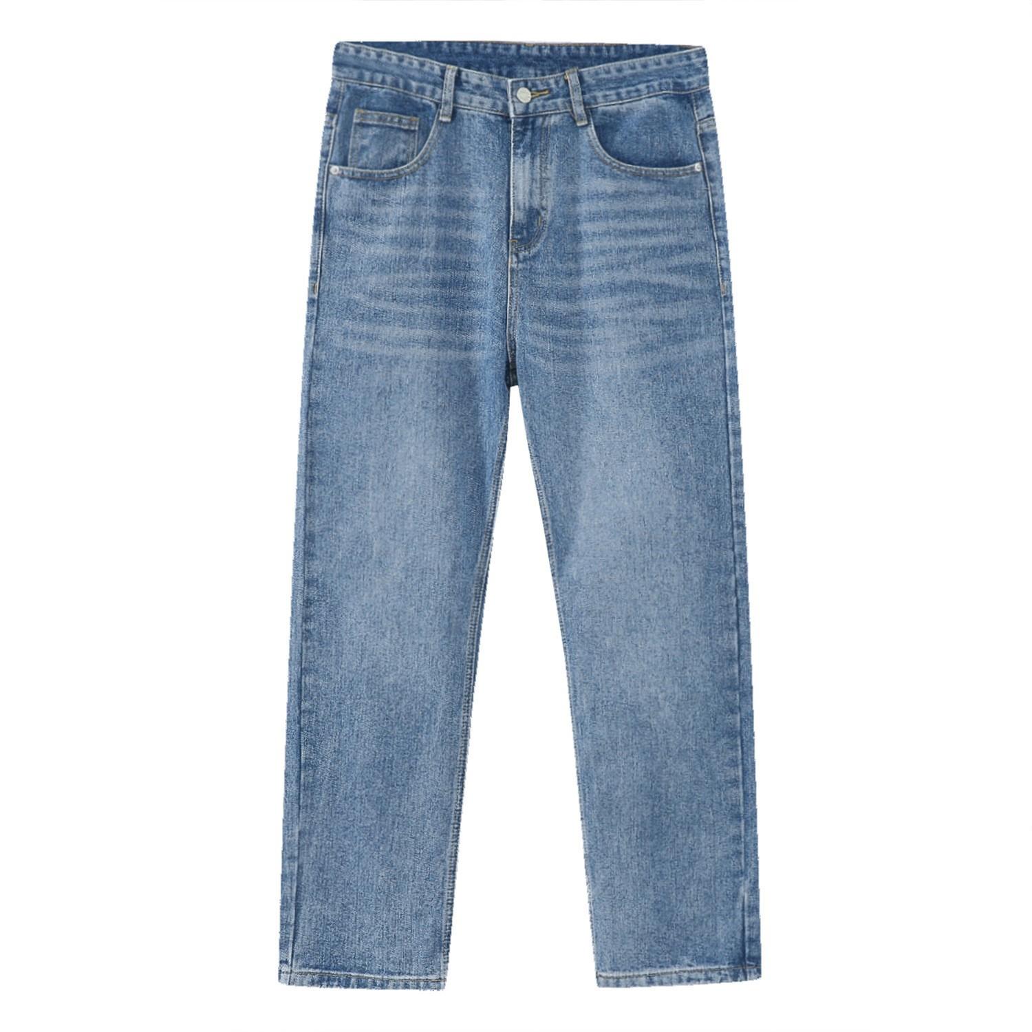 

Довгі Штани Багатоколірні Повсякденні Вільні Варені Прямі Джинси Дев ятихвилинні Прямі Вільні Джинси для Чоловіків Модні та Зручні Штани XL джинсовий синього кольору