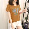 GMXIA Short Sleeve T-shirt Women Loose Ins Women's Crewneck Base Shirt