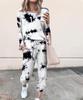 Autumn Winter Printed Casual Long Sleeve Women's Home Wear Suit