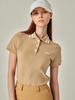 Yutinggolpeu Beige Polo Short Sleeve T-Shirt