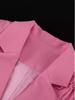 Cappotto da abito ampio rosa romantico con fiocco per donna europea e americana