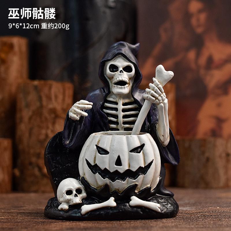 

JYL TS/158,Halloween Prop Owl Ghost Festival Skull Crow Desktop Figurine Home Supply Craft One Size фтало зеленая