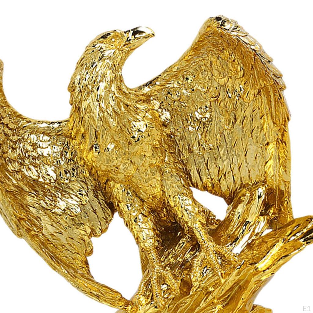 Eagle Figurine Animal Sculpture Artwork Bird Statue Resin Home Decor for Dining Room Office