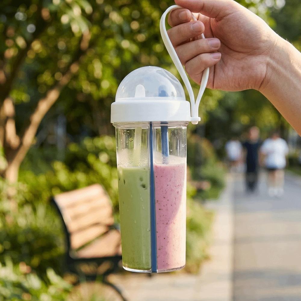 600ML Water Bottle Dual Mouth Large Capacity Cup Smooth Surface Gift Water Mug  Student Daily Use белый