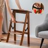 Multifunctional Folding Step Stool: Two-Step Ladder & Storage Rack for Kitchen & Bar