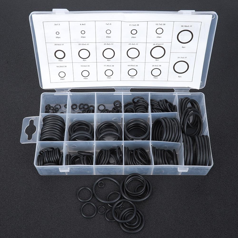 222Pcs Rubber O Ring Sealing Assort Set Kit O Ring Washer Assortment Kit for Automobile Engineering