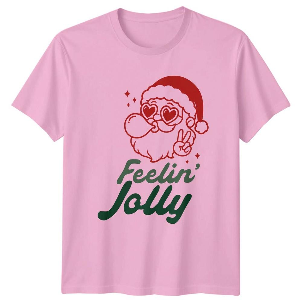 Feelin Jolly Santa Christmas Holidays Unisexs TShirt Unisexs Graphic Tee