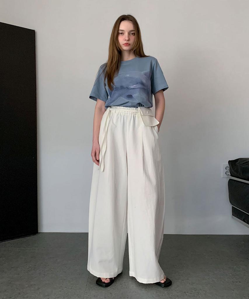 Baseukala Dear Banding Wide Slacks (2Colors)