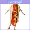 Lustiger und farbenfroher Hot-Dog-Kostüm-Overall für Halloween-Bühnenauftritte