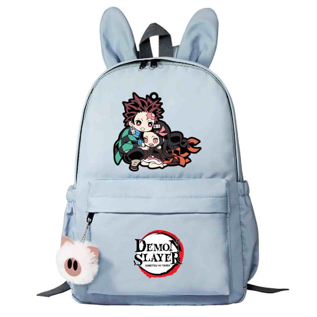 Plecak szkolny z motywem pogromców duchów, wersja koreańska, personalizowany plecak z króliczymi uszami, moda studencka, casualowy, modele męskie i damskie