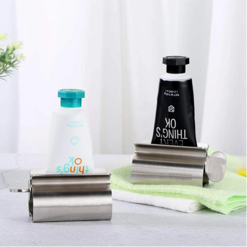 Koupelnové doplňky Mačkátko na zubní pastu Váleček na tuby Nerezový ždímač Válečkový otočný dávkovač na masti Kosmetika