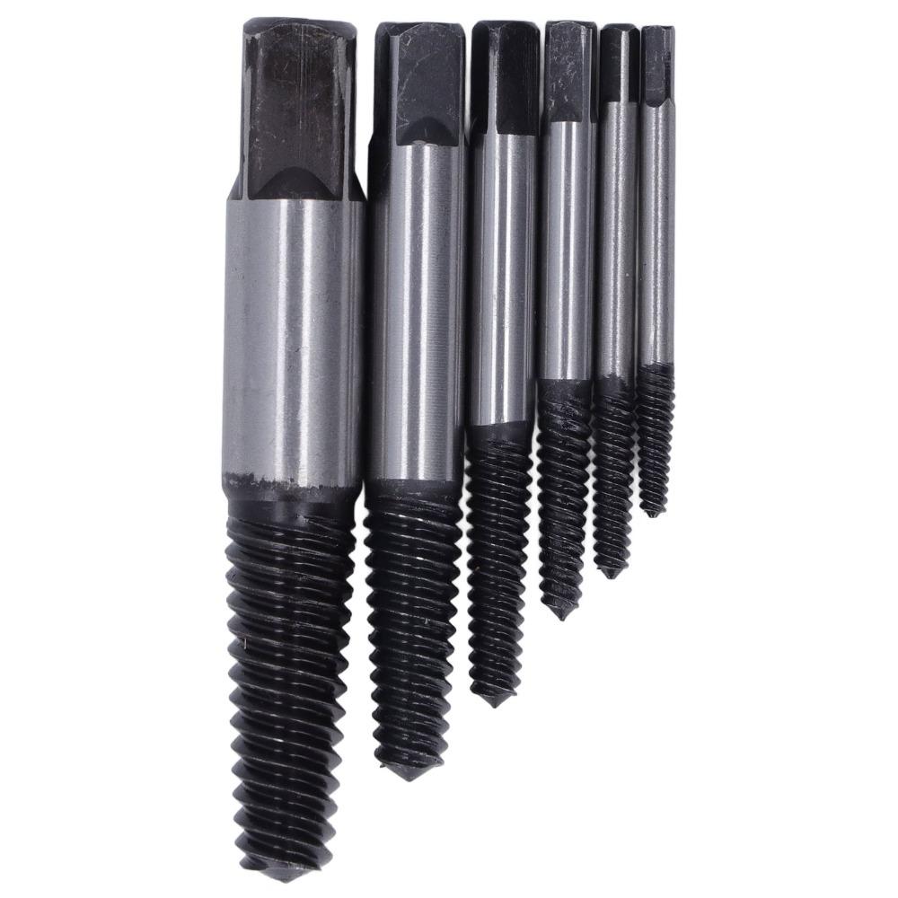 6pcs Spiral Groove Broken Screw Remover Carbon Steel Bolt Extractor Screw Extractor Dropped Screw