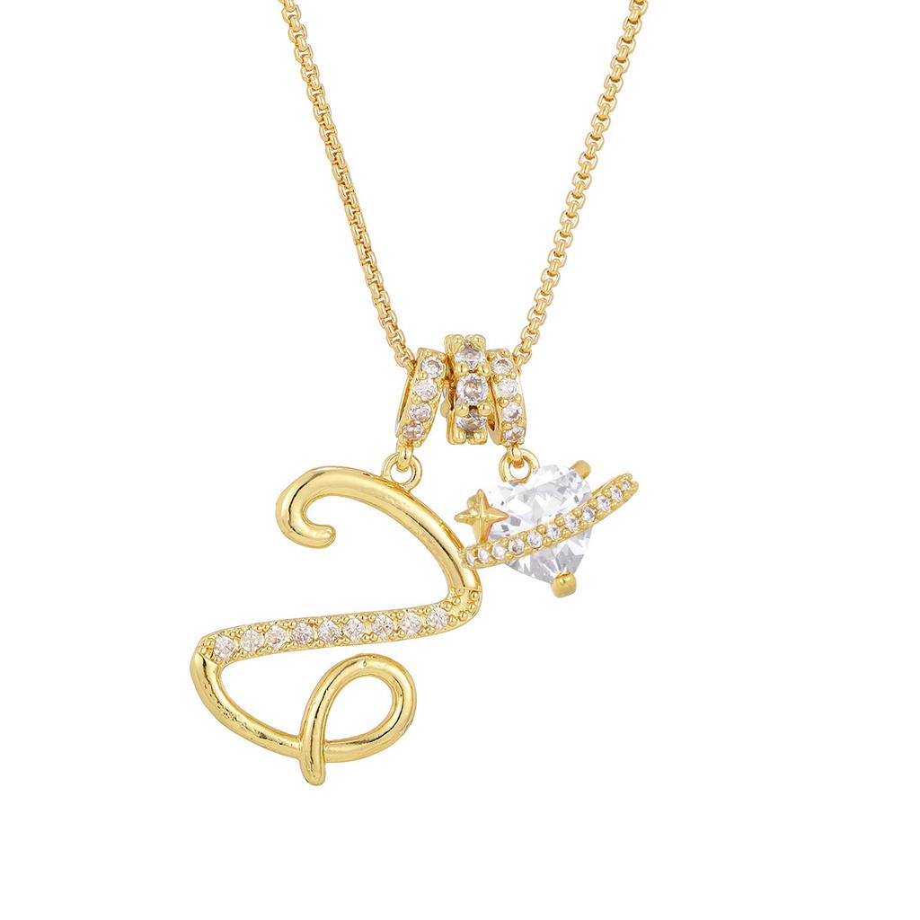 Cross-border necklace dopamine 26 English letter necklace girl light luxury niche high-end Amazon pendant jewelry