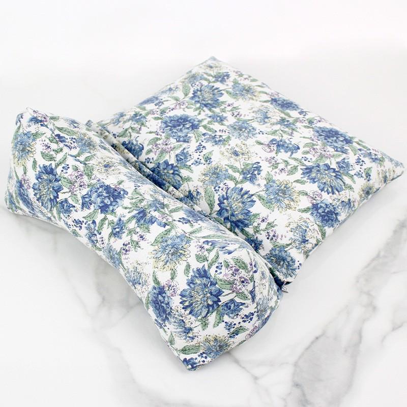 Atmungsaktives Buchweizen-Nackenkissen mit Kräutern für Entspannung und Schlaf Triangle Soba Combination Pillow [Green] white