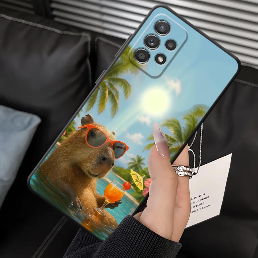 Cute Capybara Soft Back Phone Cover Case for Samsung Galaxy A50 A70 Note 20 Ultra 9 10 A04 A10 A20 A30 A40 A03 A01 A02 A06 A05