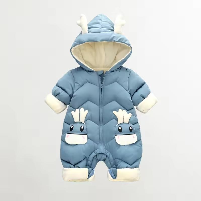 Oblečení pro novorozenou holčičku Zimní kombinéza do sněhu Plus Sametová Hrubá Kojenecká chlapecká kombinéza 0-3 roky Overal Chlapecký overal Kabát pro batole