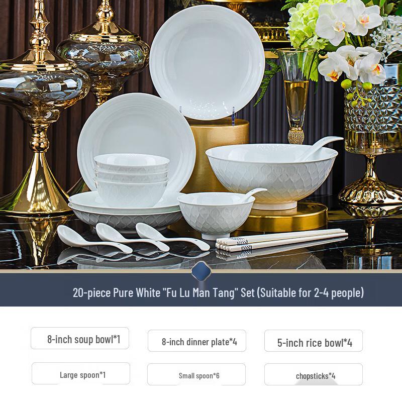 Jingdezhen Underglaze Ceramic Dinnerware Set