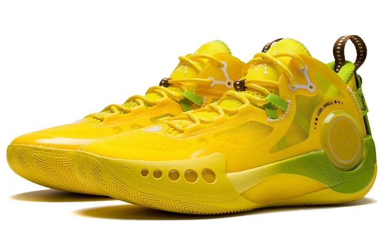 Li Ning Shadow 3 Cushioning Slip Resistant Abrasion Resistant Low top Basketball Shoes Men's Kiwi Yellow Summer ABPS041-2