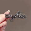 Schwarze Strassschleife Entenschnabel Haarspangen Elegante Zarte Seiten- und Oberkopf-Barretten Damen Mode Haarschmuck