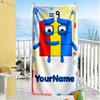 Numberblocks Customizable Name Beach Towel Super Soft & Absorbent Ideal for Travel Outdoor Swim Pool Yoga Surf Camping Hiking Gym Gift Holiday