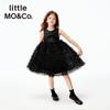 Little MO&Co. 2025 Autumn Girls' Black Bow Mesh Tutu Dress