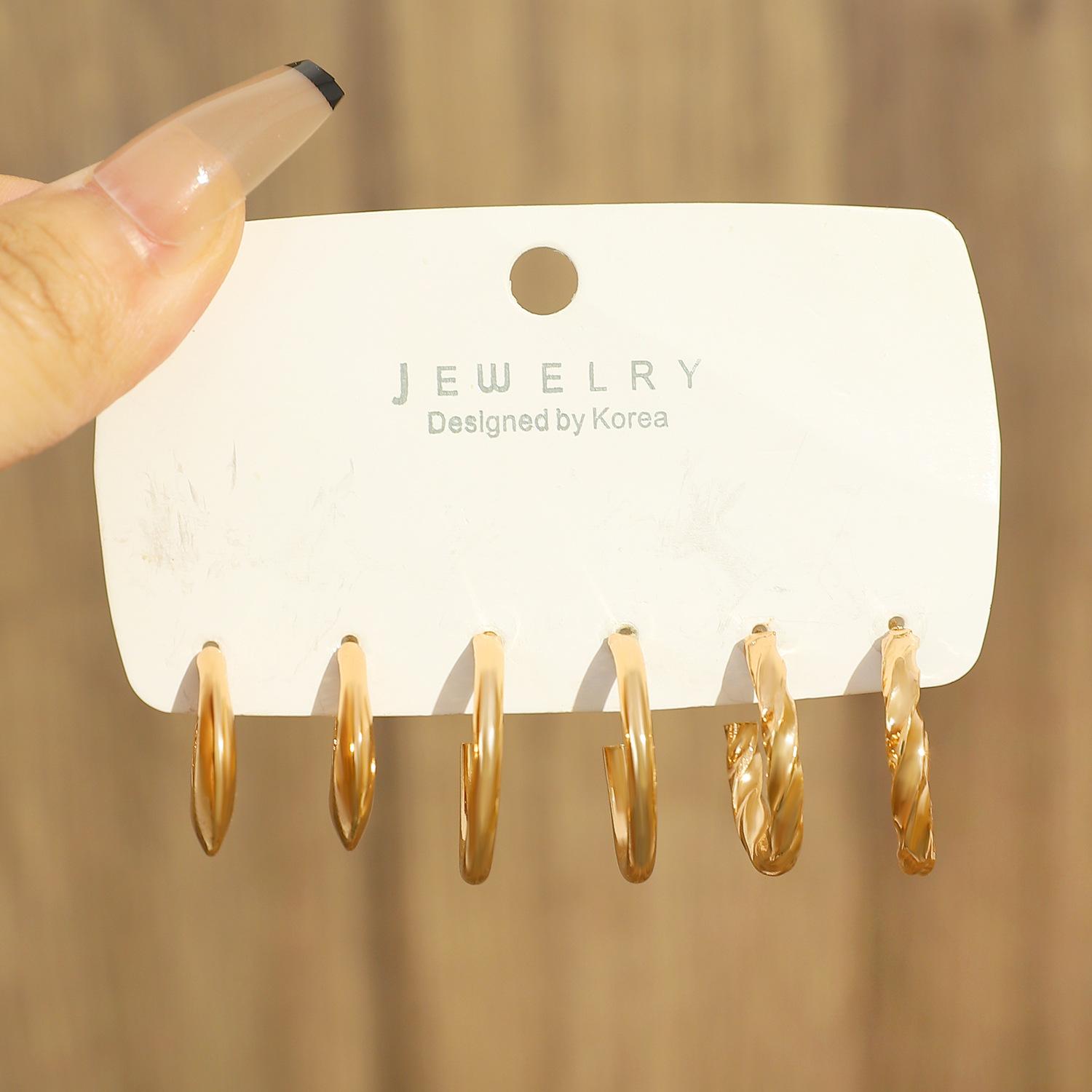 

2025 Жемчужное кольцо Морская звезда Женские серьги Креативные Французские Ретро Золотые Серьги Набор 3 штуки Картонная упаковка