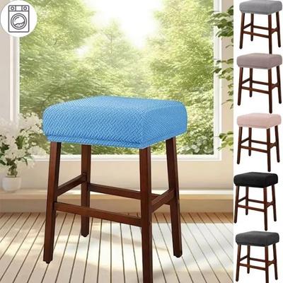 Washable Stretchable Bar Stool Covers Square Anti-dirty Stool Protector Dust-proof Removable Chair Seat Slipcover Counter Stool