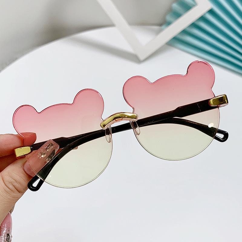 New Children Bear Ears Sunglasses Children's Cartoon Transparent Fashion Sun Glasses Kids Travel Eyewear UV400