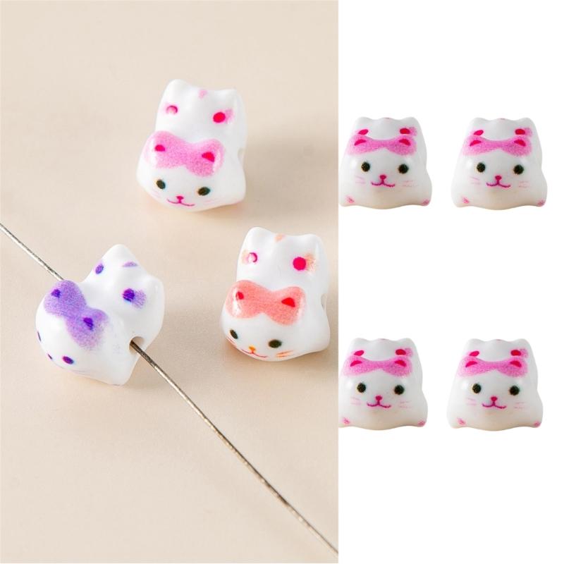 10pcs Handmade Jewelry Supplies Wealth Cats Beads for DIY Bracelets Earrings and Necklaces Beads for Crafting