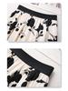 Women's Black & White Floral High Waisted Pleated Chiffon Midi Skirt, Spring/Summer 2025 Collection